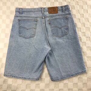 Vintage Levi's Jean Shorts Mens 38 Light Wash Denim 550 Orange Tab Jorts 90s USA